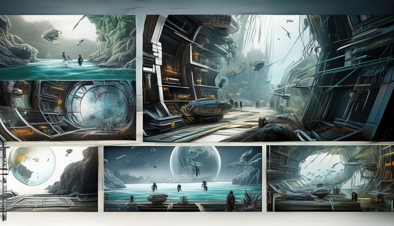 Experience the adventure of futuristic exploration in this dynamic storyboard. Featuring advanced technology, alien landscapes, and space travel, it ignites imagination and the spirit of discovery.